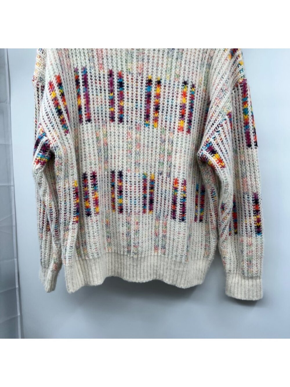 Tea n Rose Womens Fuzzy Knit Pullover Sweater Multicolor Print Size XL - Picture 3 of 9
